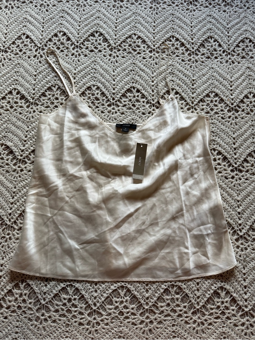 J. Crew Ivory Satin Camisole